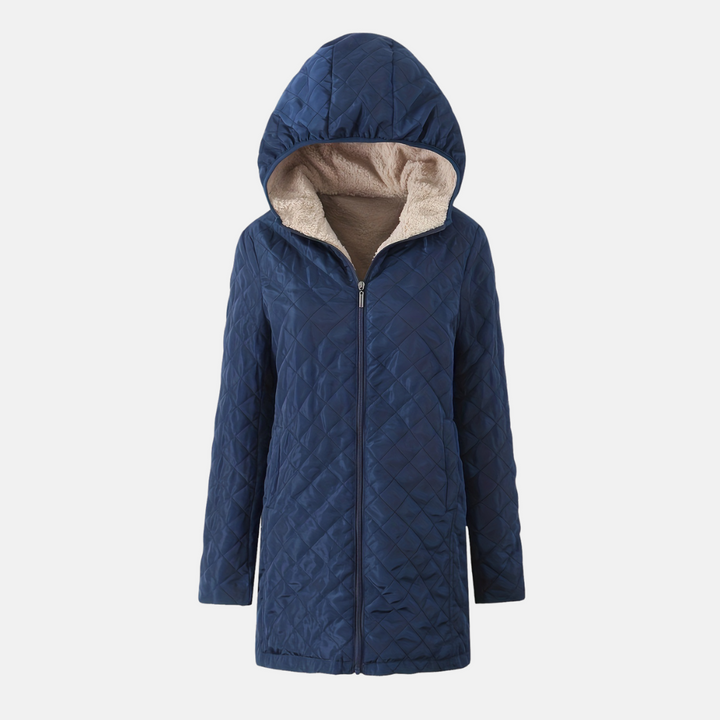 Women's Quilted Jacket with Hood | Long