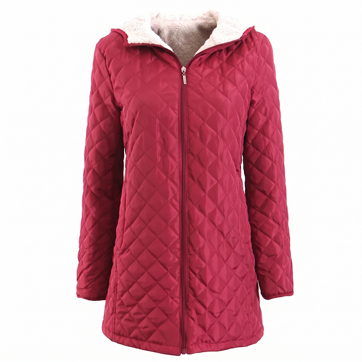 Women's Quilted Jacket with Hood | Long
