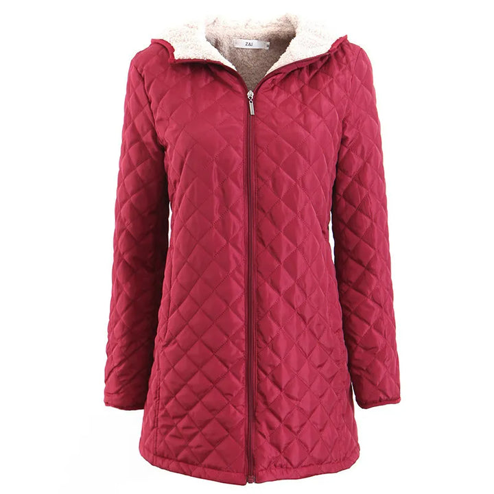 Women's Quilted Jacket with Hood | Long