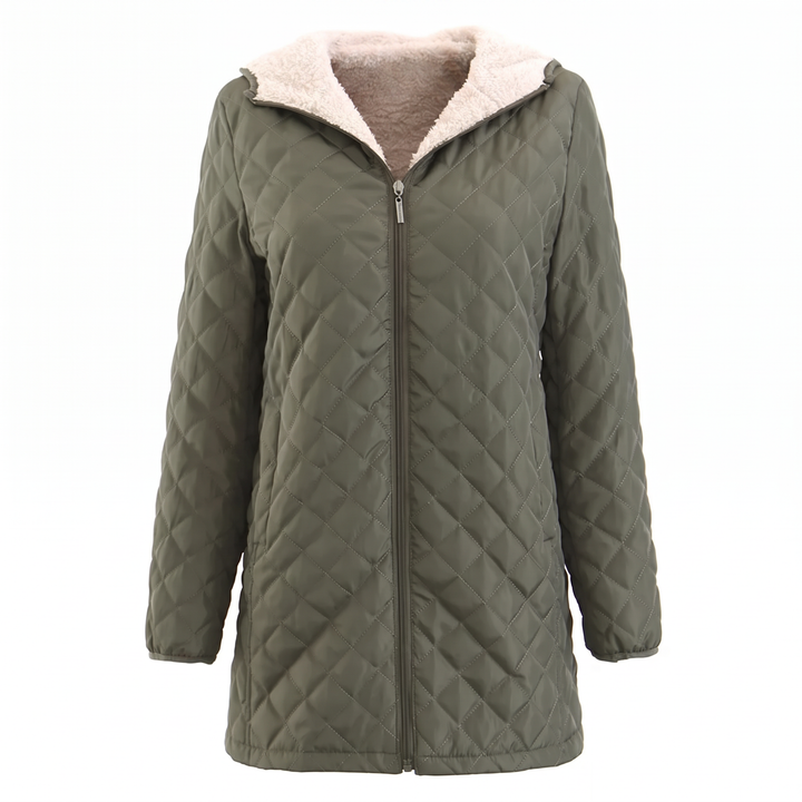 Women's Quilted Jacket with Hood | Long