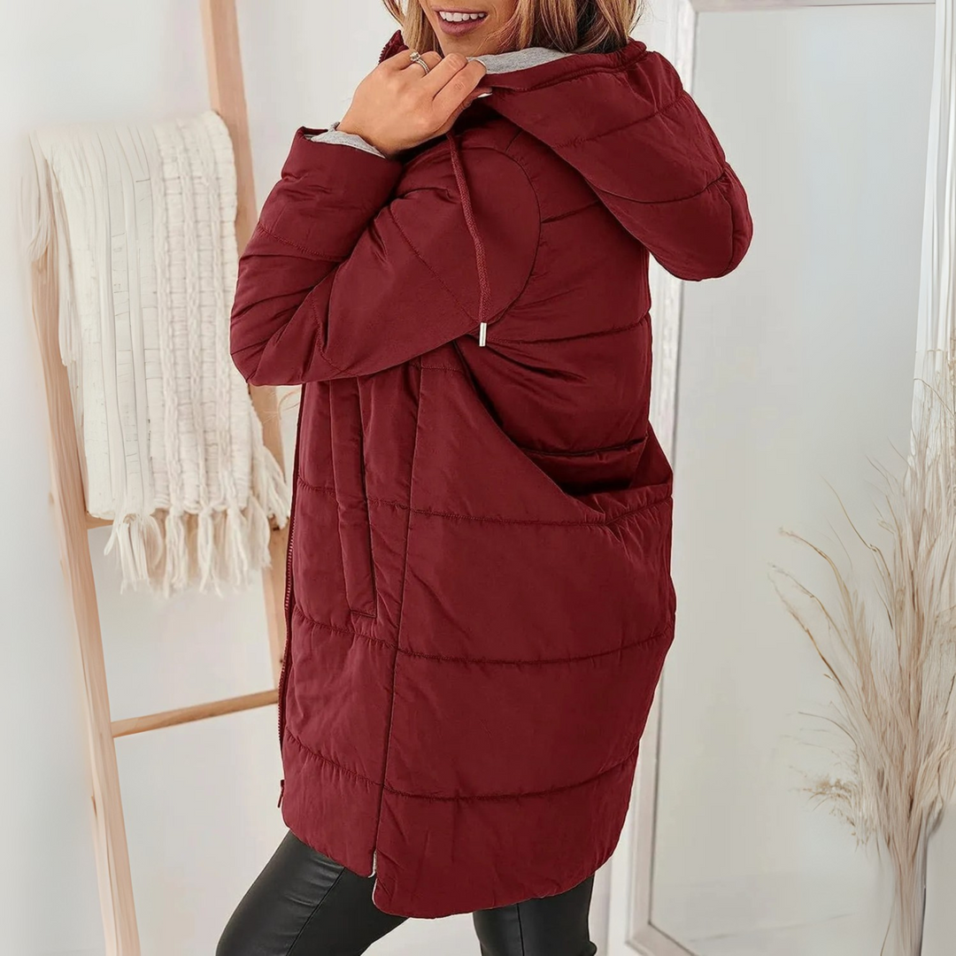 Women's Quilted Jacket with Hood & Pockets | Winter