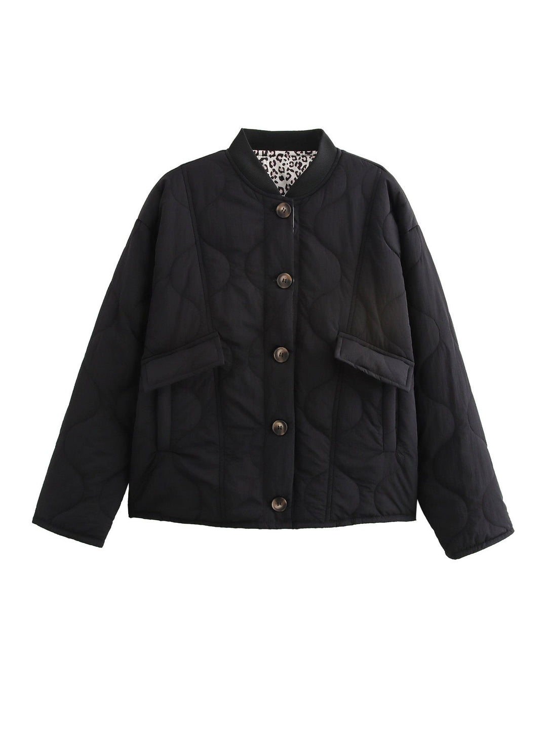 Women's Quilted Jacket with Leopard Lining | Oversized