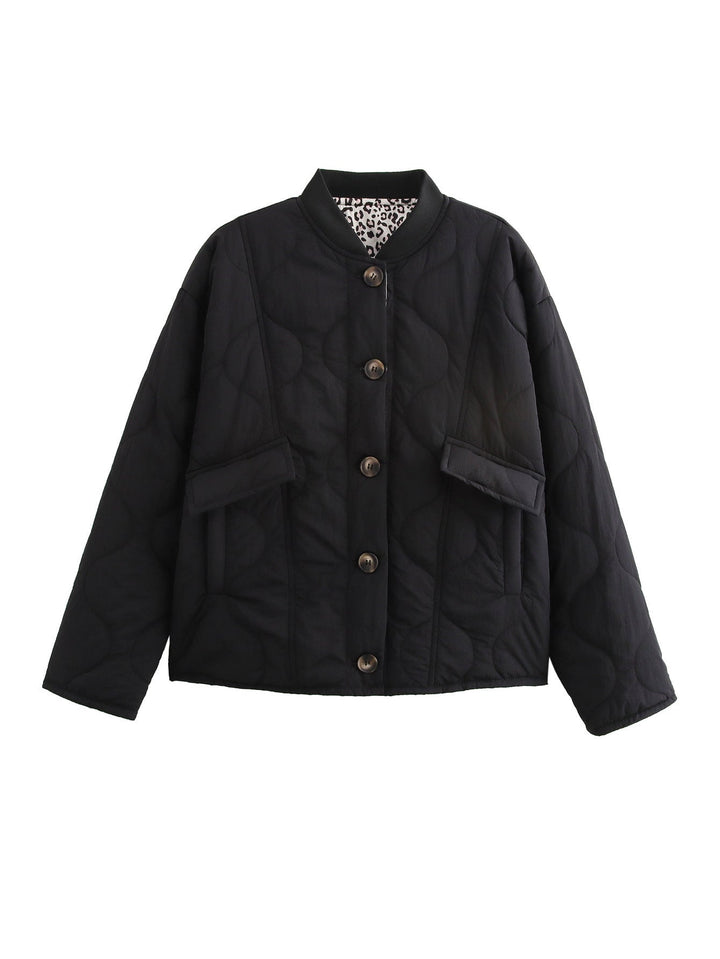 Women's Quilted Jacket with Leopard Lining | Oversized