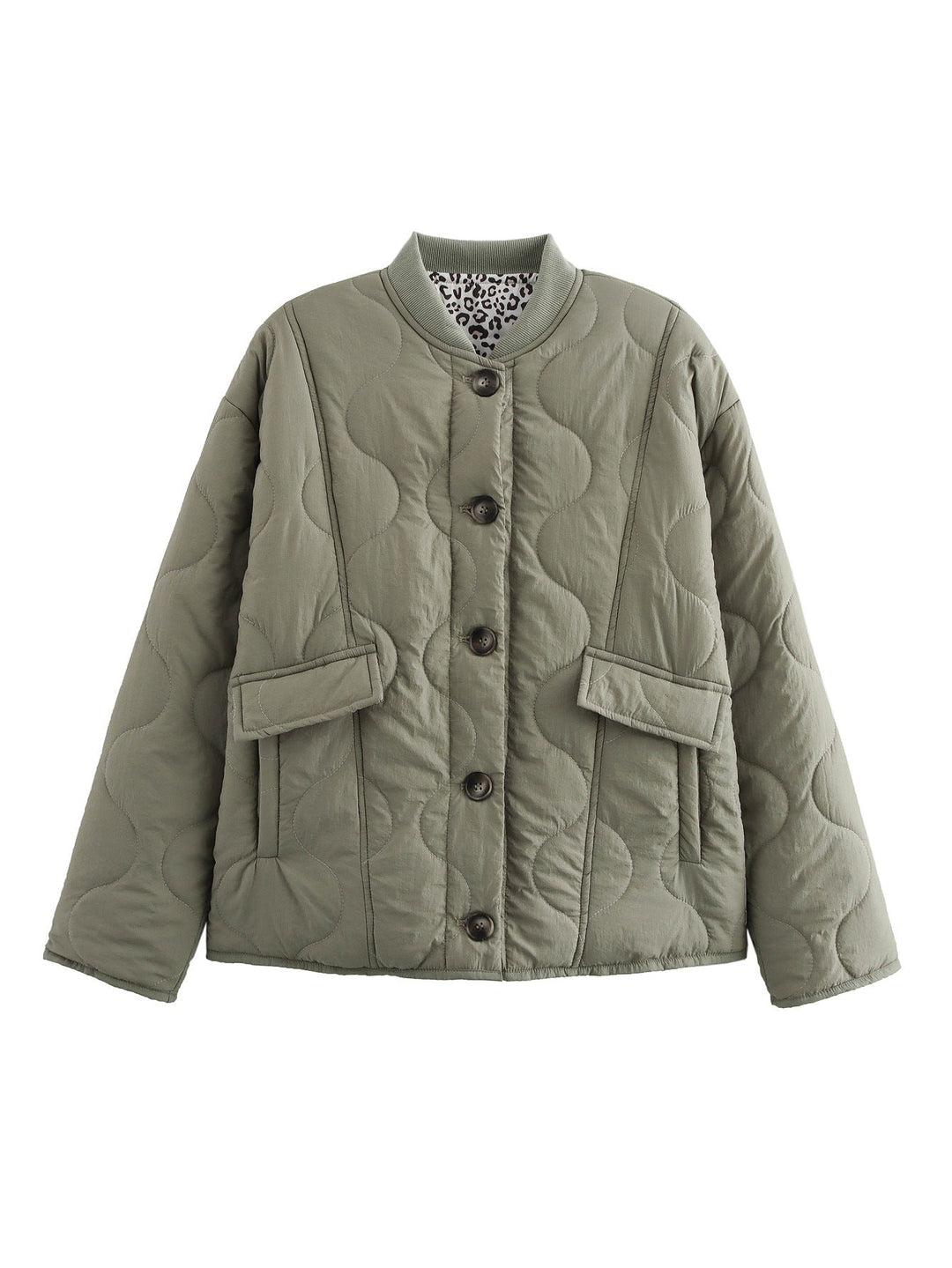 Women's Quilted Jacket with Leopard Lining | Oversized