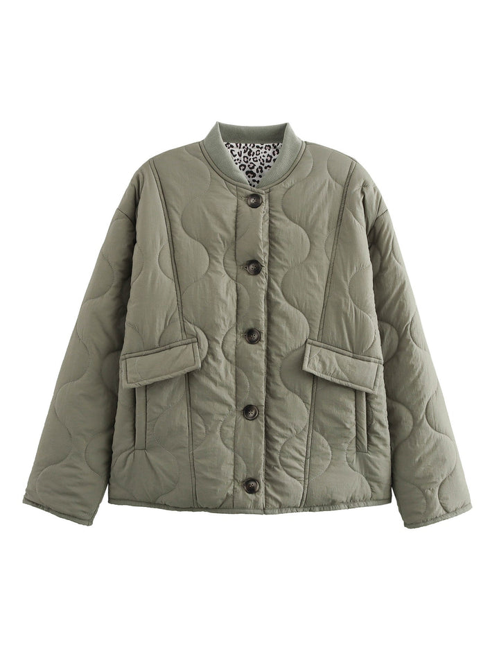 Women's Quilted Jacket with Leopard Lining | Oversized