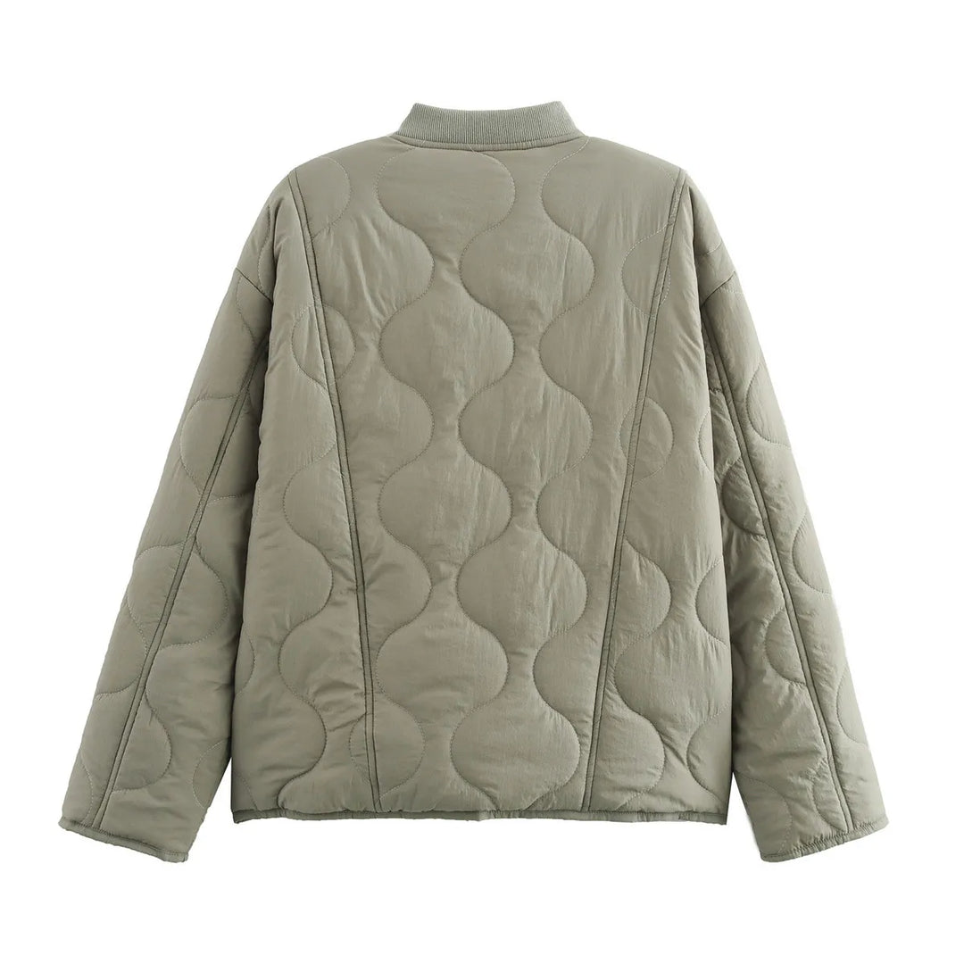 Women's Quilted Jacket with Leopard Lining | Oversized