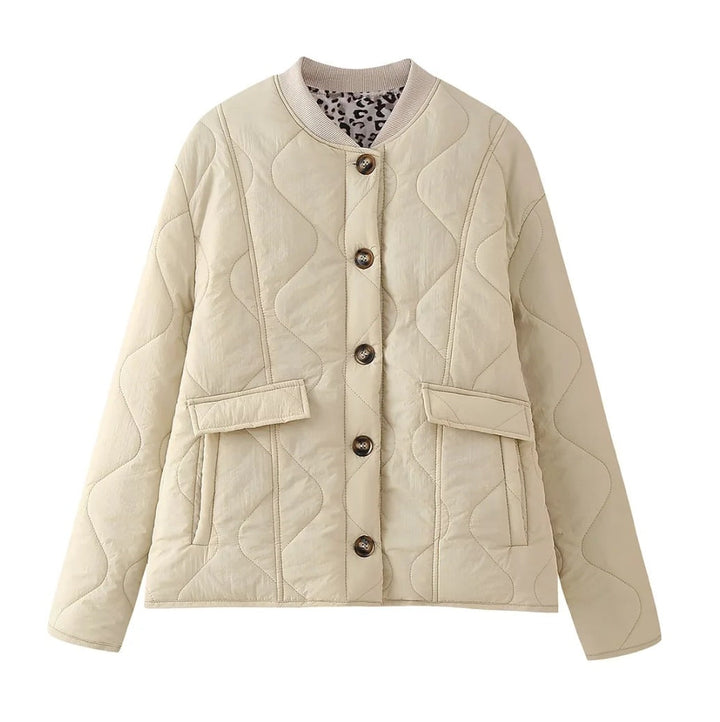 Women's Quilted Jacket with Leopard Lining | Oversized