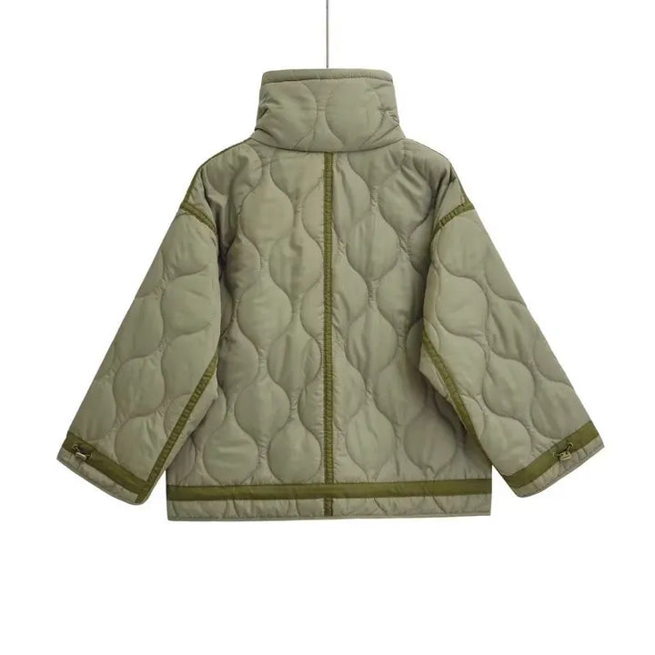 Women's Quilted Jacket with Stand Collar | Oversized