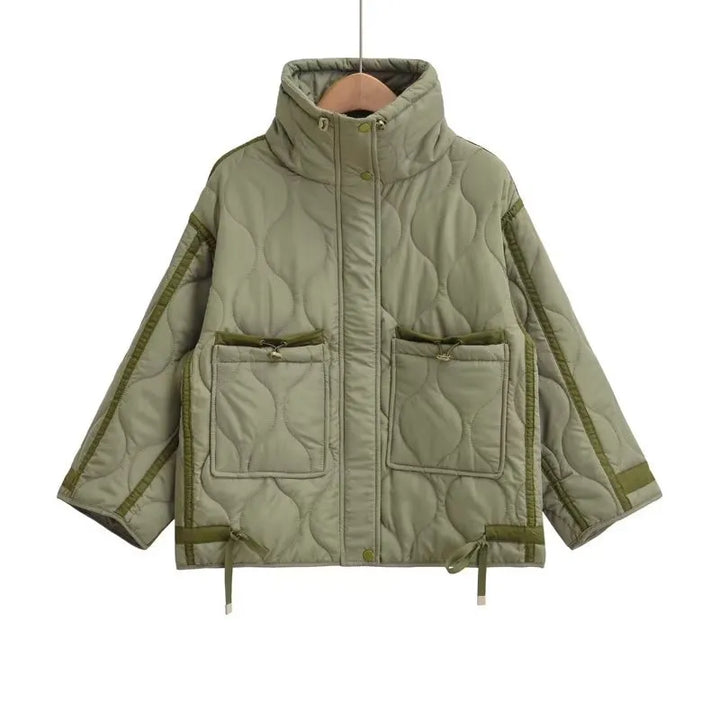 Women's Quilted Jacket with Stand Collar | Oversized
