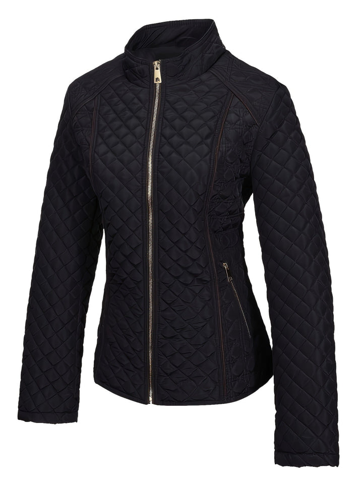 Women's Quilted Jacket with Stand Collar | Zip Up