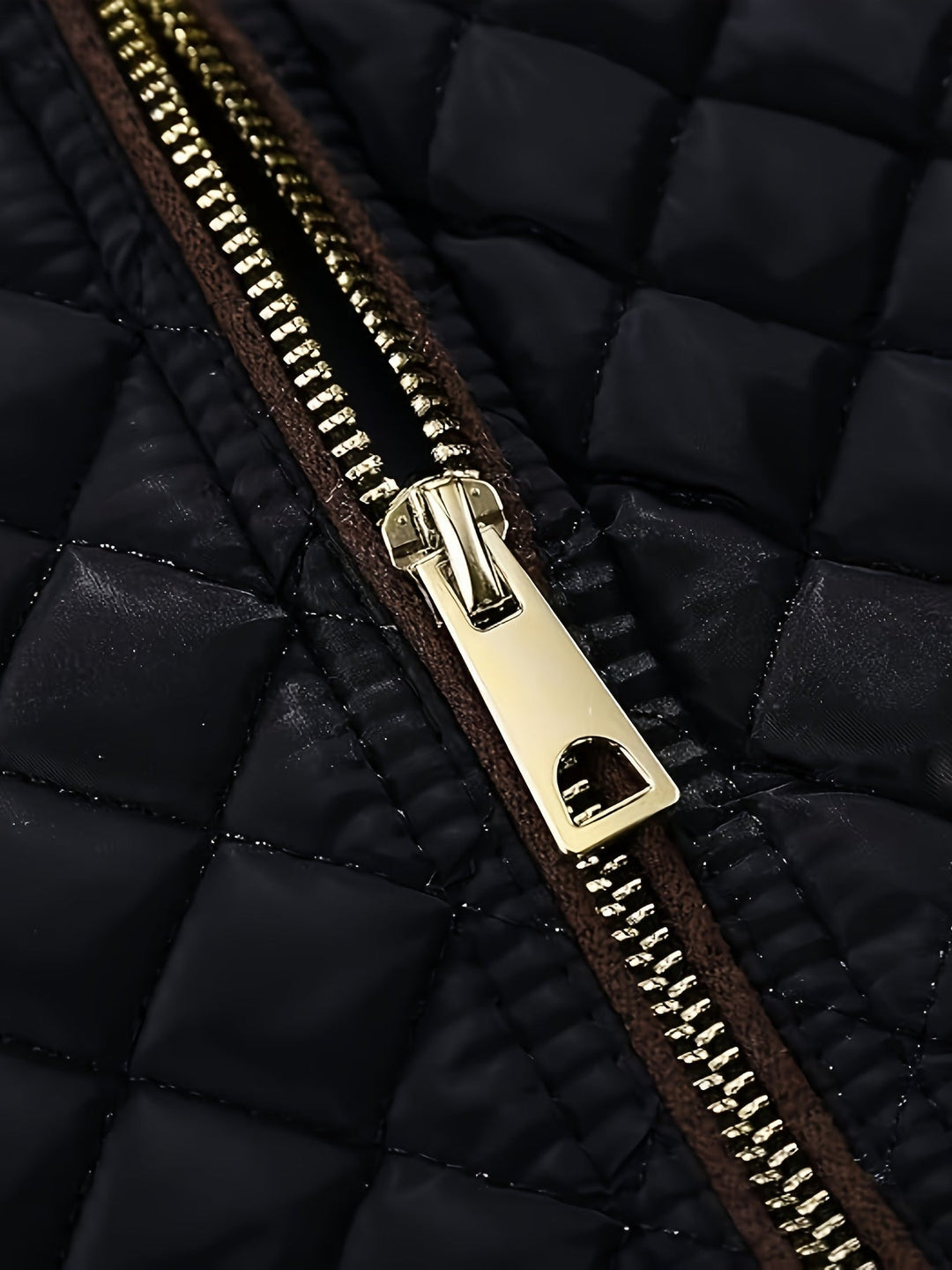 Women's Quilted Jacket with Stand Collar | Zip Up