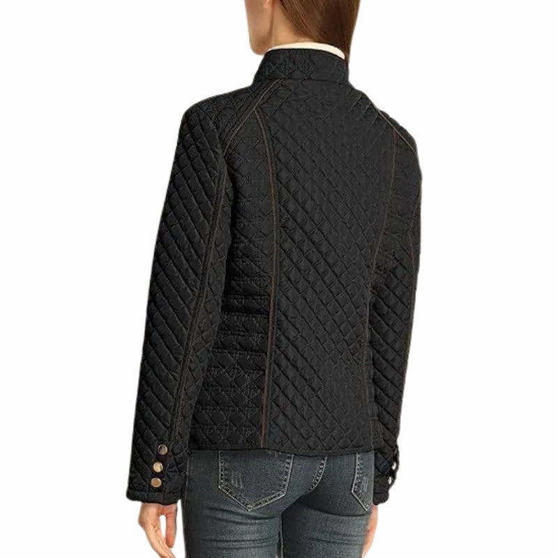 Women's Quilted Jacket with Stand Collar | Zip Up
