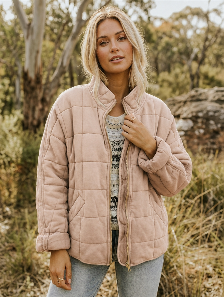Women's Quilted Jacket Zip Front | Casual Style