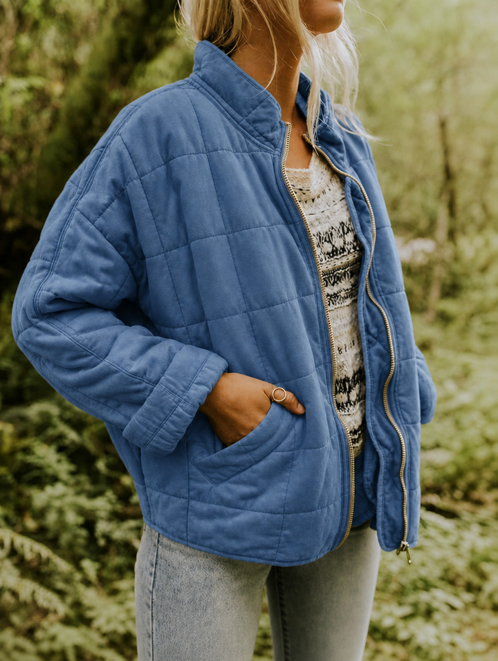 Women's Quilted Jacket Zip Front | Casual Style