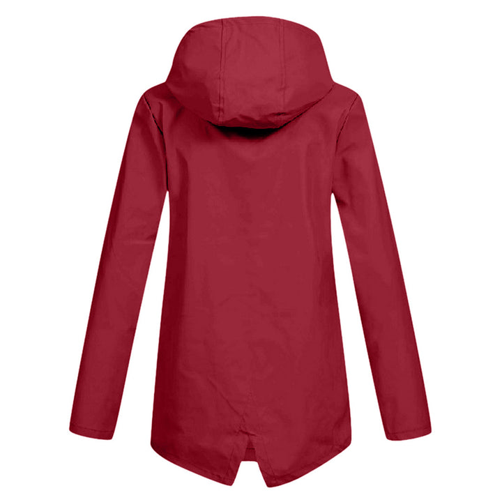 Women's Rain Jacket Hooded Long | Zip Front