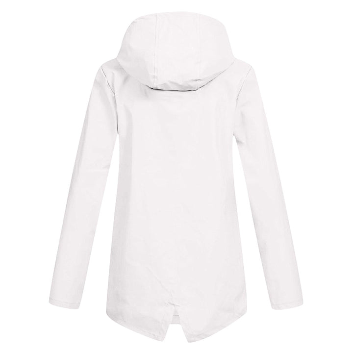 Women's Rain Jacket Hooded Long | Zip Front