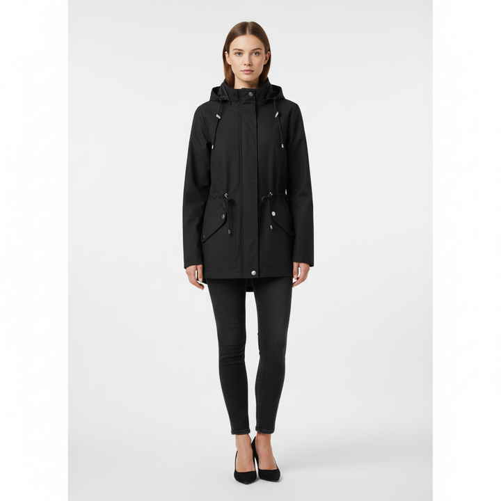 Women's Rain Jacket with Drawstring & Pockets | Hooded