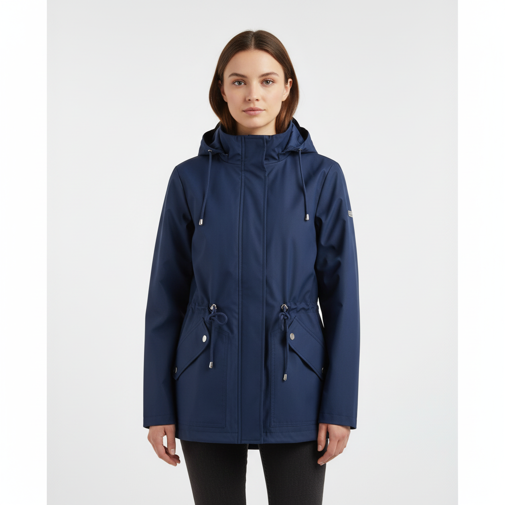 Women's Rain Jacket with Drawstring & Pockets | Hooded