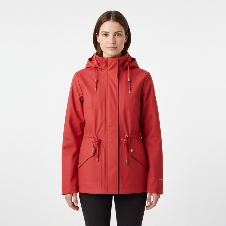 Women's Rain Jacket with Drawstring & Pockets | Hooded