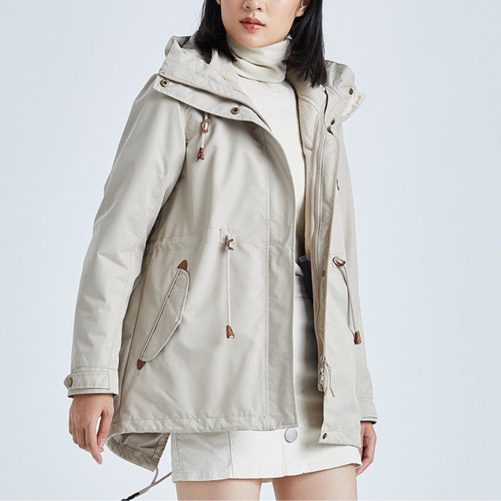 Women's Rain Jacket with Drawstring Waist | Hooded