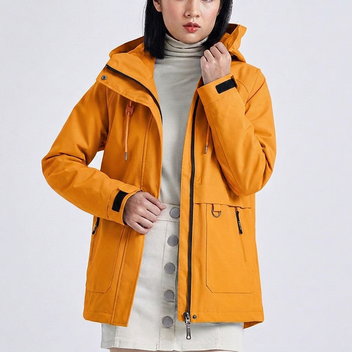 Women's Rain Jacket with Drawstring Waist | Hooded