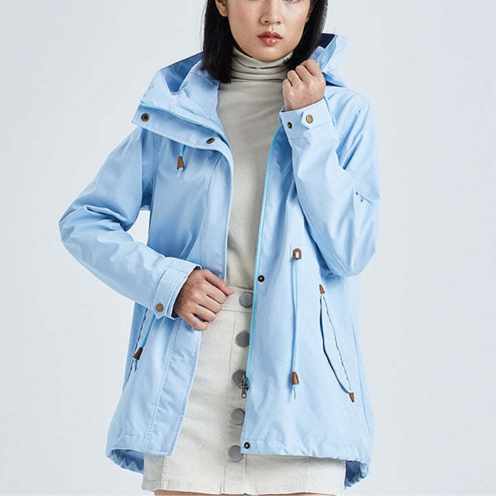 Women's Rain Jacket with Drawstring Waist | Hooded
