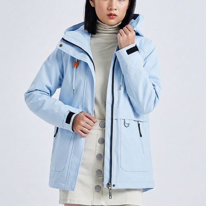 Women's Rain Jacket with Drawstring Waist | Hooded