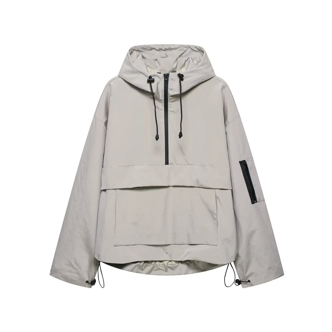 Women's Rain Jacket with Hood & Half Zip | Anorak