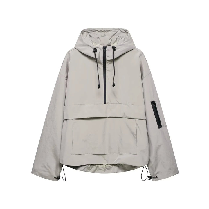Women's Rain Jacket with Hood & Half Zip | Anorak