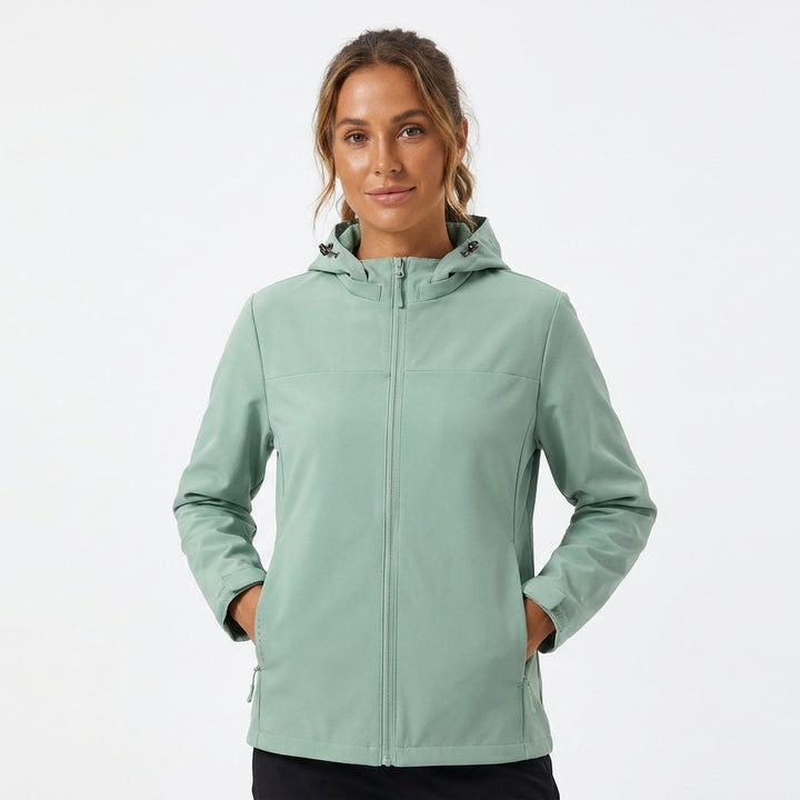 Women's Rain Jacket with Hooded Design & Drawstring Hem | Zip Up