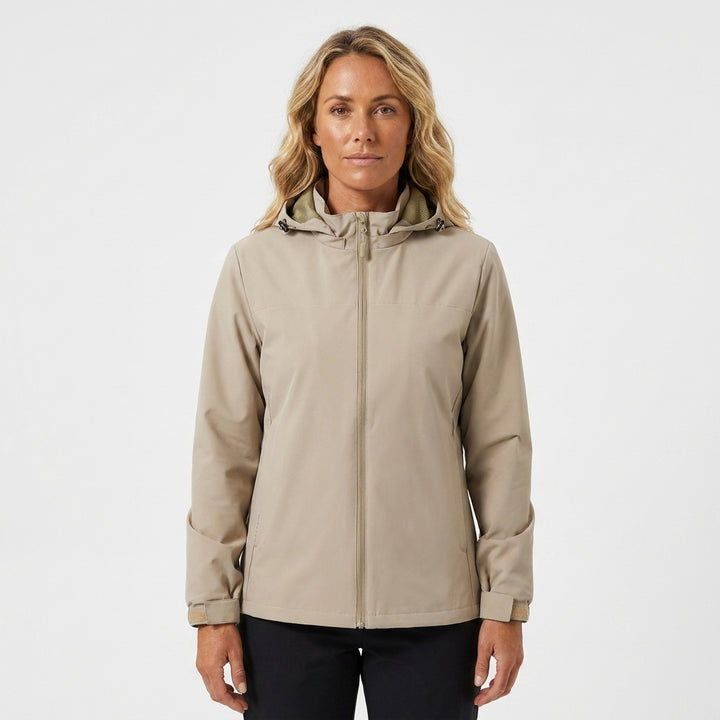 Women's Rain Jacket with Hooded Design & Drawstring Hem | Zip Up