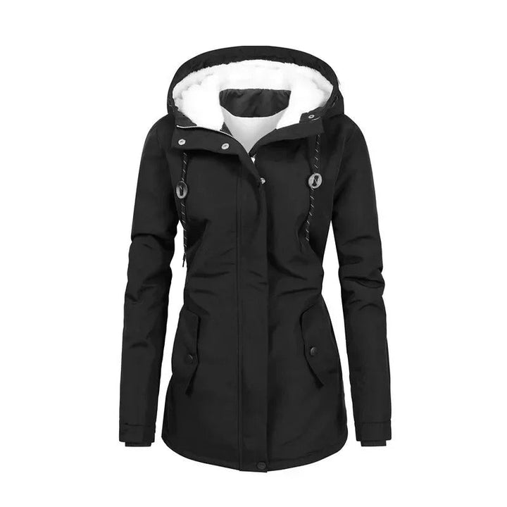 Women's Rain Jacket with Lining & Drawstring Waist | Hooded