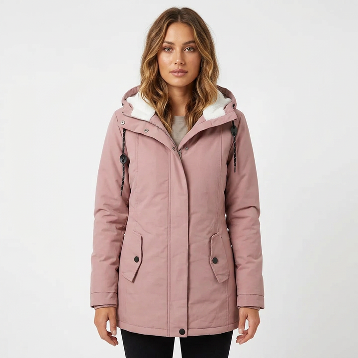Women's Rain Jacket with Lining & Drawstring Waist | Hooded