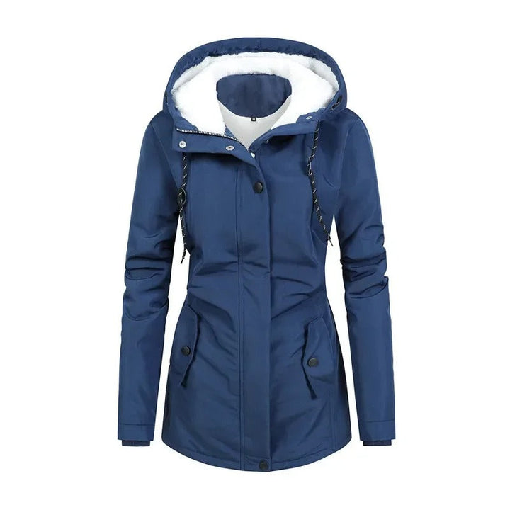 Women's Rain Jacket with Lining & Elastic Waistband | Hooded