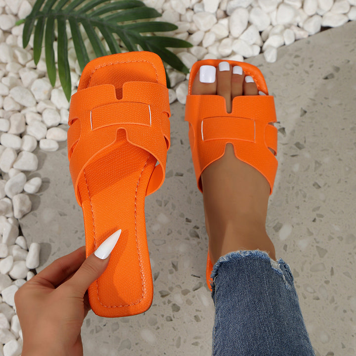 Women’s Sandals Flat Slides Square Toe | Summer
