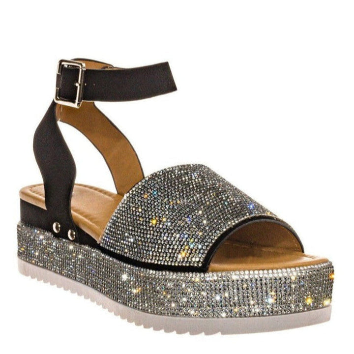 Women's Sandals Sparkly | Platform Ankle Strap