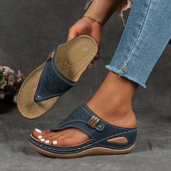 Women’s Sandals Thong Style with Low Wedge | Summer