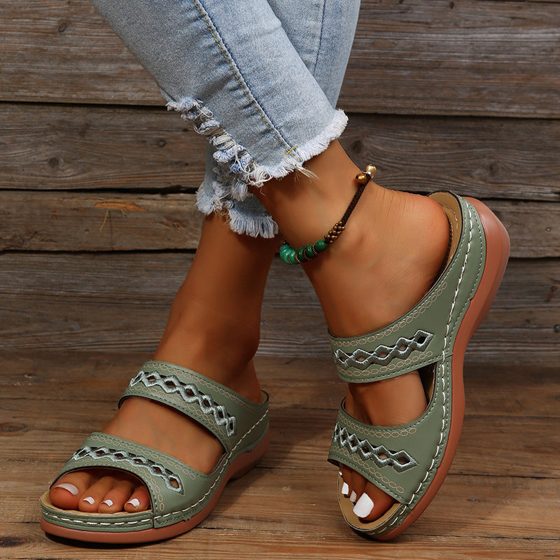 Women's Sandals Wedge & Slide | Cut-Out Strap