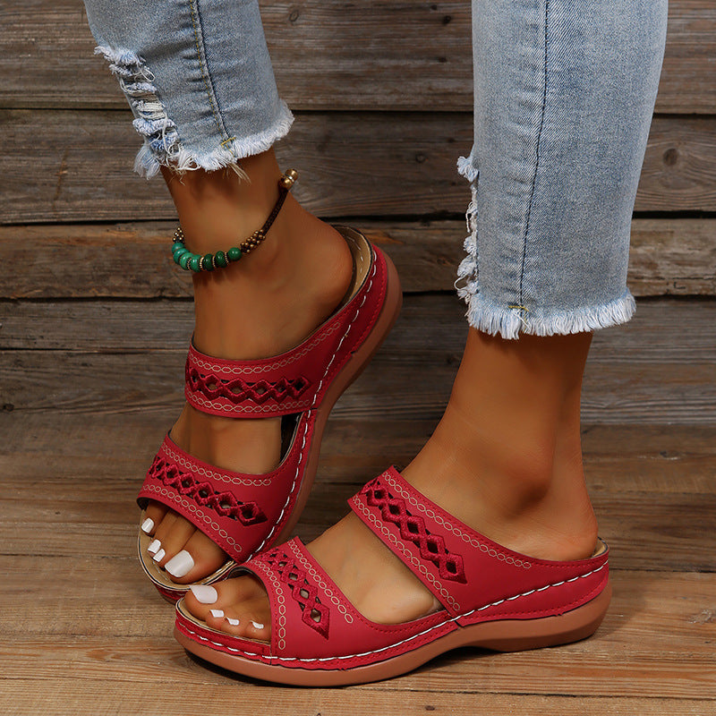 Women's Sandals Wedge & Slide | Cut-Out Strap