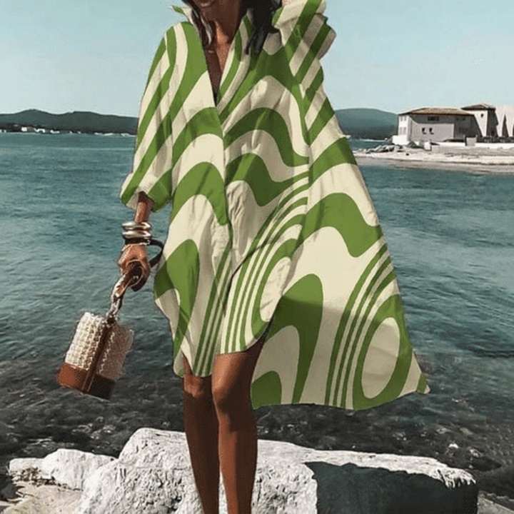 Women's Shirt Dress Collared & Abstract Print | Mini