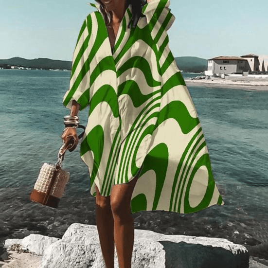 Women's Shirt Dress Collared & Abstract Print | Mini