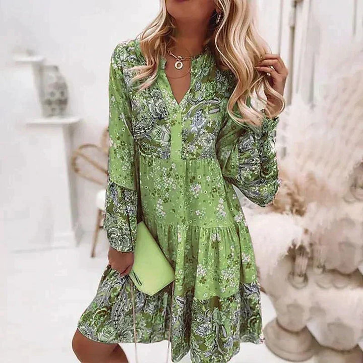 Women's Shirt Dress Floral Tiered | Boho Mini