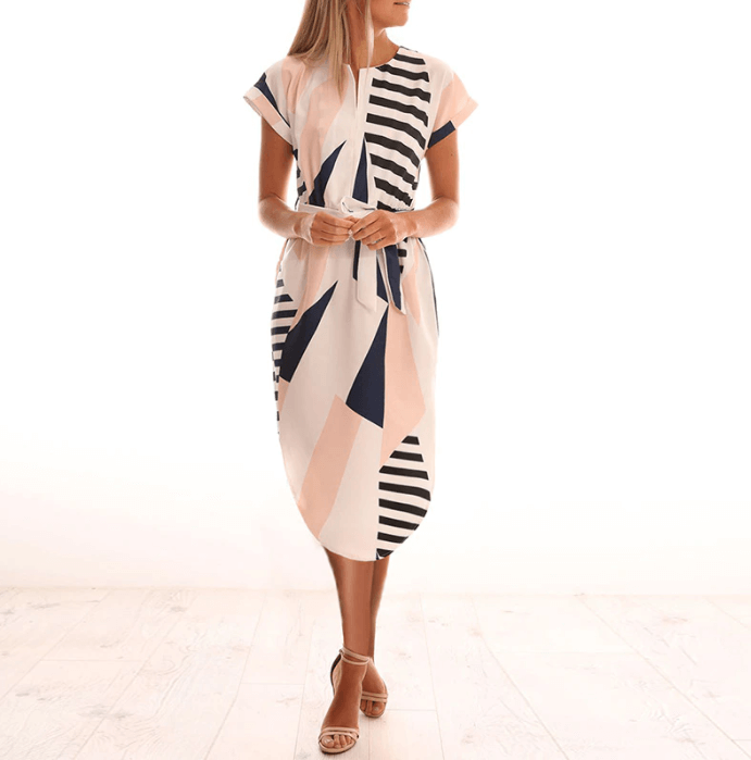 Women's Shirt Dress with Asymmetric Hem | Midi