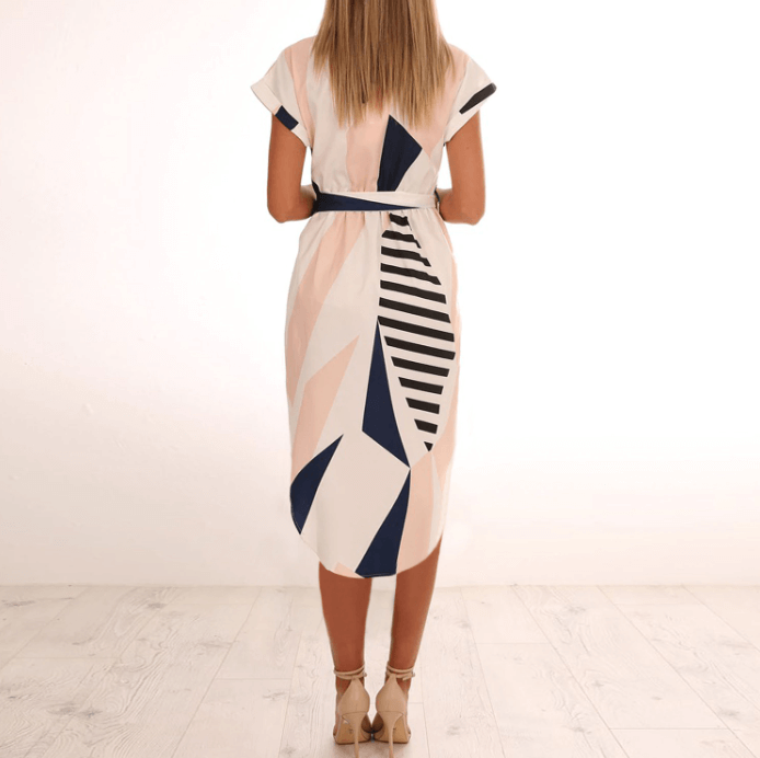 Women's Shirt Dress with Asymmetric Hem | Midi