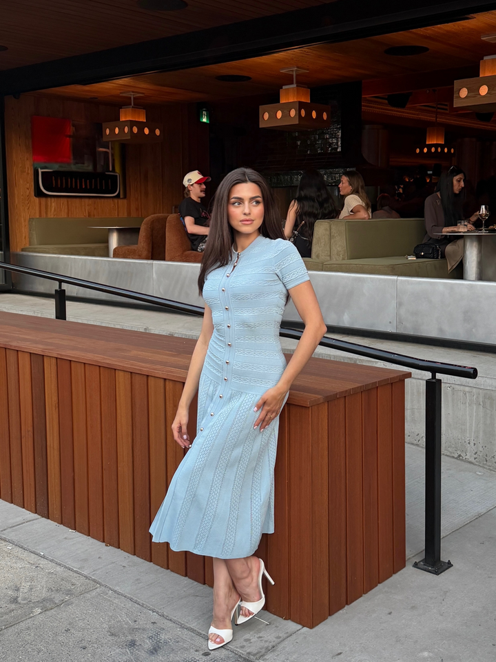 Women’s Shirt Dress with Button Front & Short Sleeves | Midi