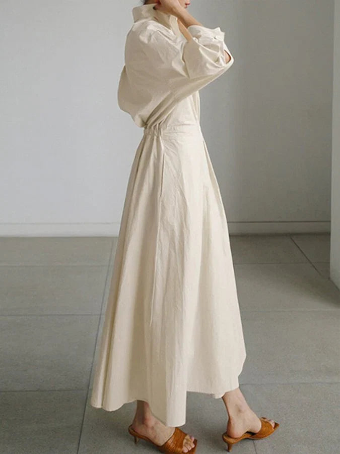Women's Shirt Dress with Collar | Maxi