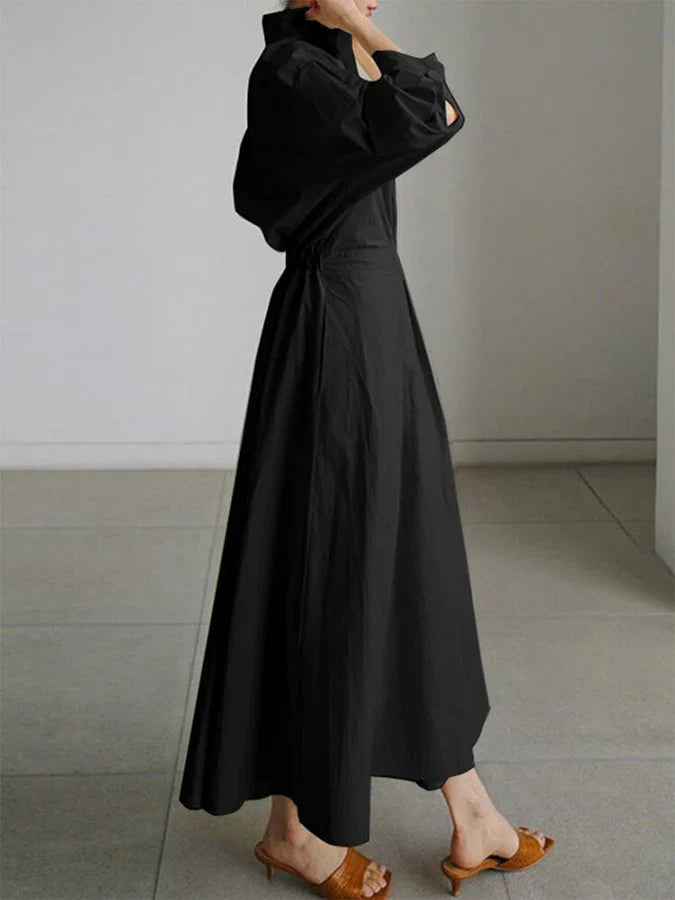 Women's Shirt Dress with Collar | Maxi