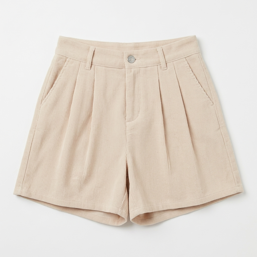 Women's Shorts with High-Waisted & Turn-Up Cuff | Summer