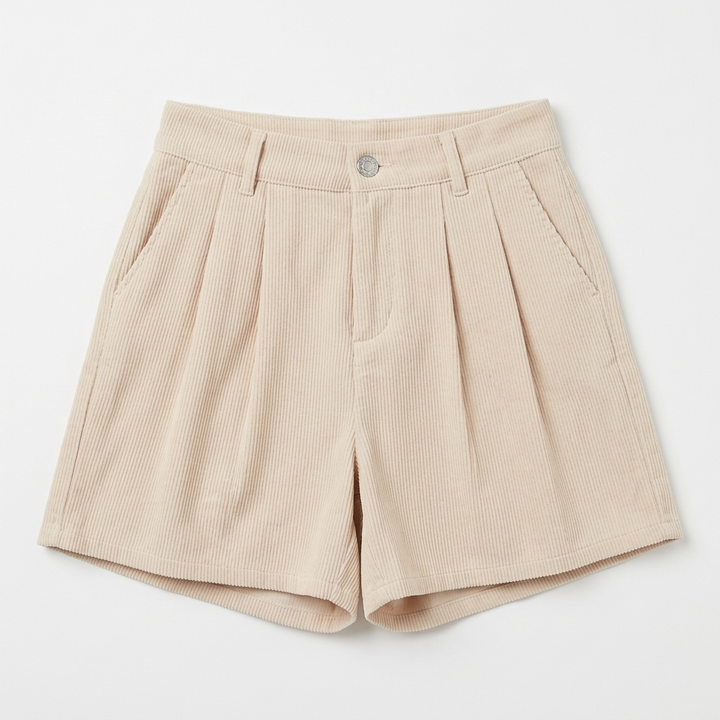 Women's Shorts with High-Waisted & Turn-Up Cuff | Summer