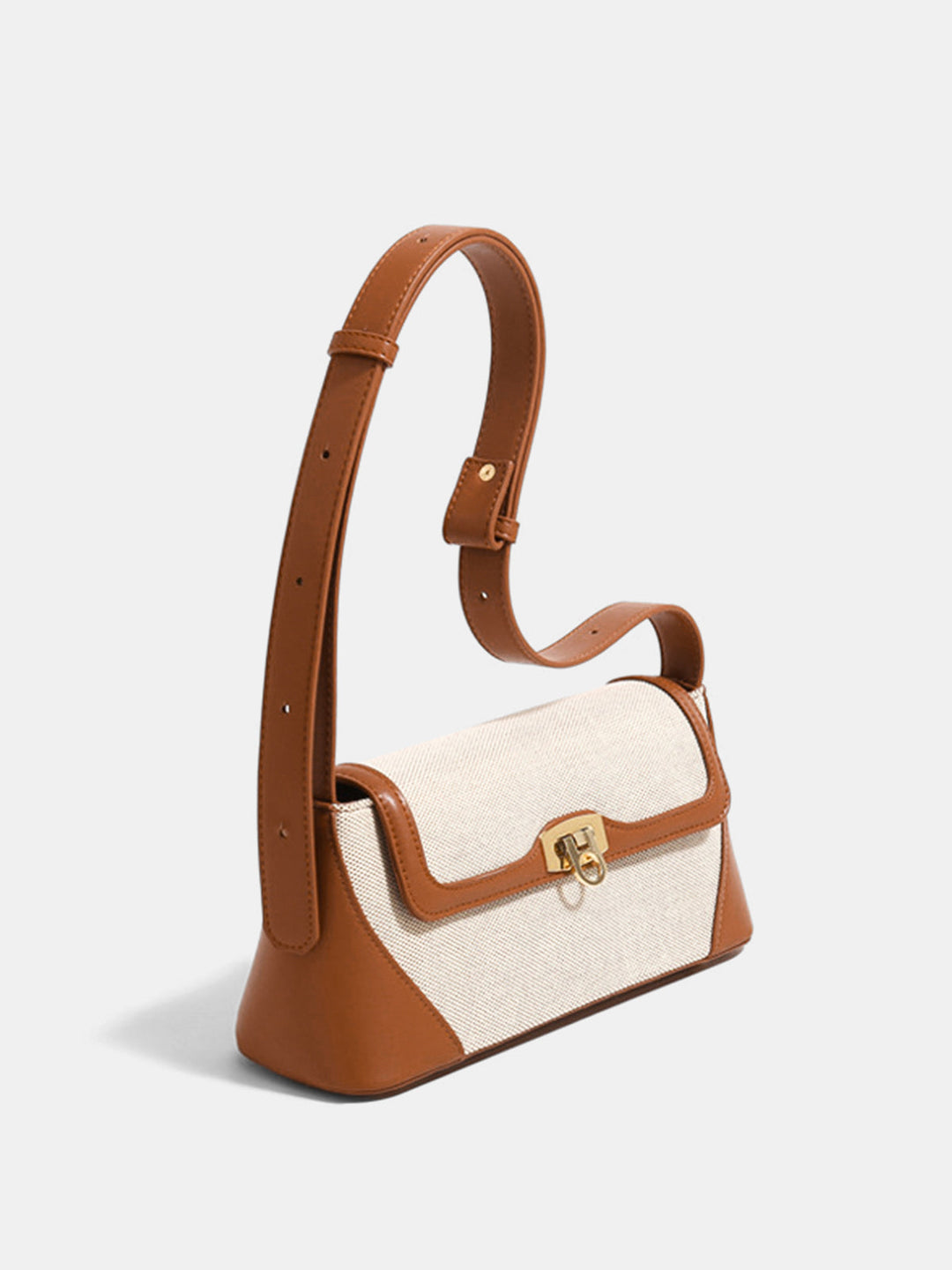 Women's Shoulder Bag with Flap Closure & Two-Tone | Baguette